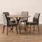 Baxton Studio Kimberly Mid-Century Modern Walnut Wood Round 5-Piece Dining Set 134-7175-7181 - alternate 6
